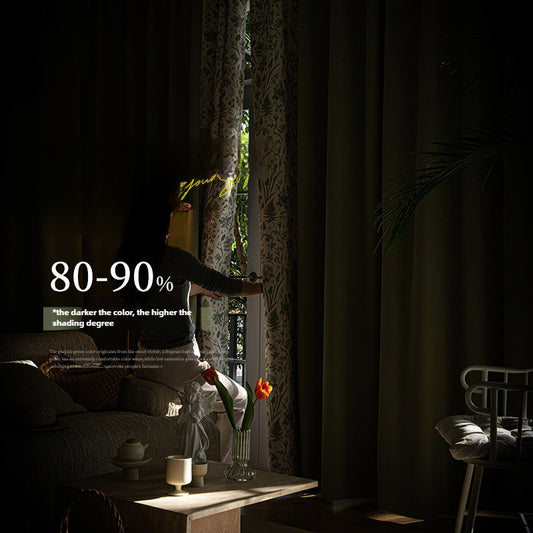 FLOWER GARDEN splicing chenille high blackout curtains