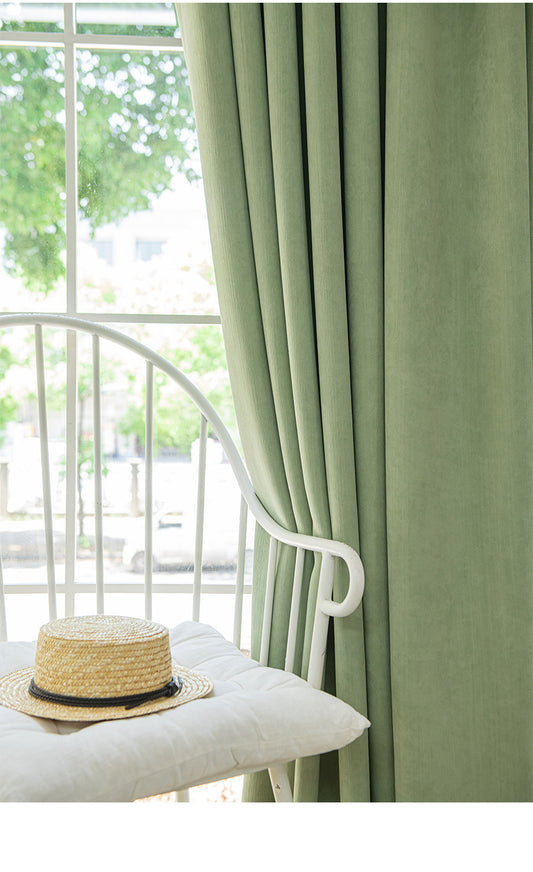 Thickened cream velvet blackout chenille curtains