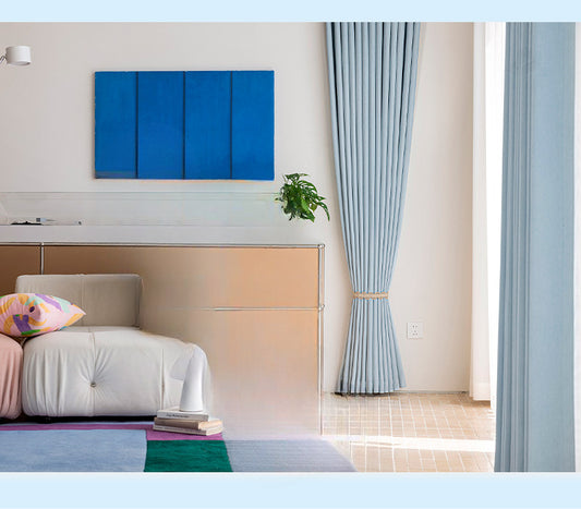 Double-sided full-blackout chenille curtains