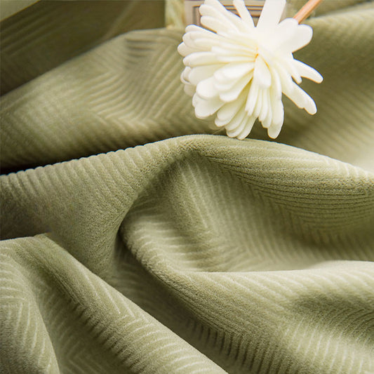 Thickened embossed herringbone flannel curtains
