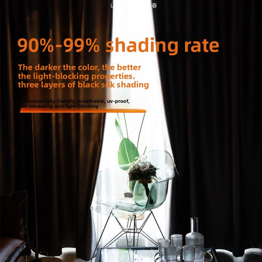 Embossed satin plain blackout curtains