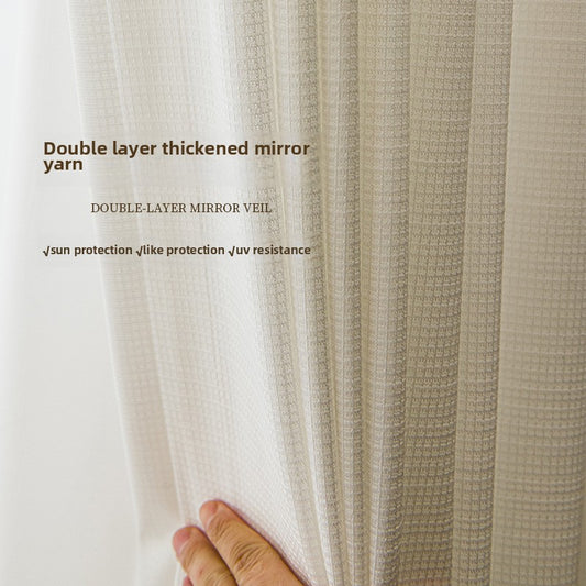 Privacy Sheer Curtains  - Sunproof Dual-Layer Textured Voile