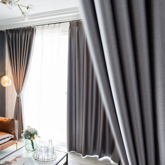 Embossed satin plain blackout curtains